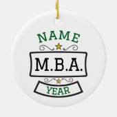 Persoonlijk MBA-cadeau voor afstuderen Keramisch Ornament (Achterkant)