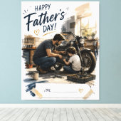 Persoonlijk mechanisch vader vaderdag canvas afdruk (Insitu (Houten vloer))