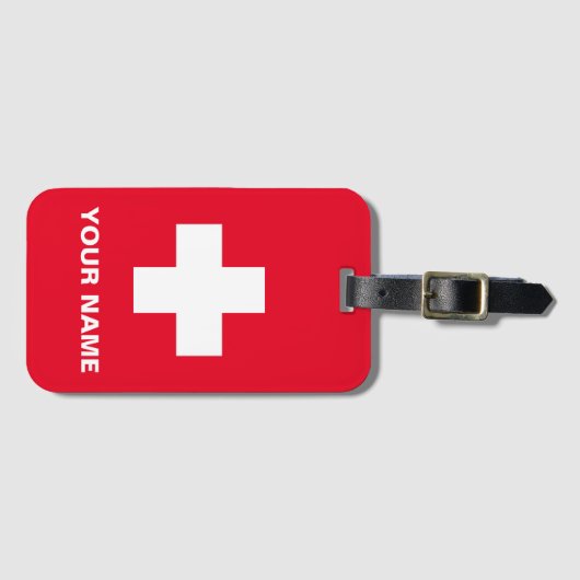 Persoonlijk medisch alarm rood Bagagelabel (Voorkant (horizontaal))