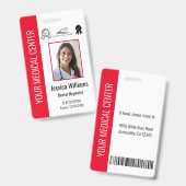 Persoonlijk medisch gecertificeerd personeels-ID m Badge (Voor- en achterkant)