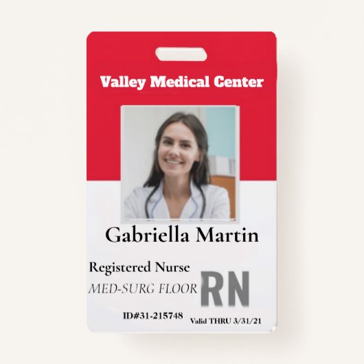 Persoonlijk medisch medewerker Foto ID-kaart Badge (Voorkant)