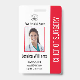 Persoonlijk medisch medewerker Foto ID Red Badge