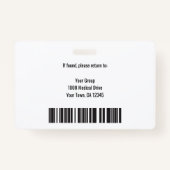 Persoonlijk medisch medewerker Logo Foto ID-kaart Badge (Achterkant)