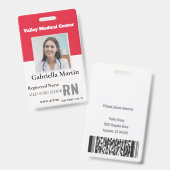 Persoonlijk medisch personeel foto ID-badge Badge (Voor- en achterkant)
