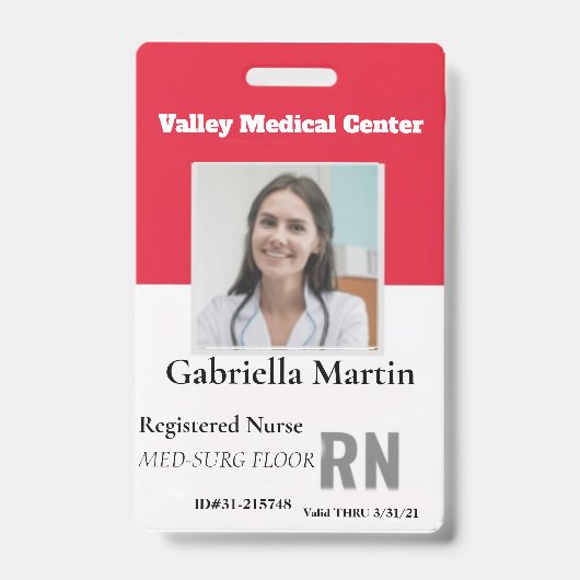 Persoonlijk medisch personeel foto ID-badge Badge (Voorzijde)