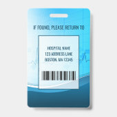 Persoonlijk medisch personeel foto ID-badge Badge (Achterkant)
