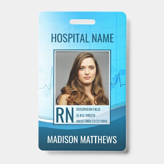 Persoonlijk medisch personeel foto ID-badge Badge (Voorzijde)