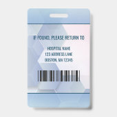 Persoonlijk medisch personeel foto ID-badge Badge (Achterkant)