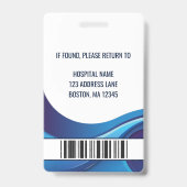 Persoonlijk medisch personeel foto ID-badge Badge (Achterkant)