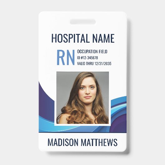Persoonlijk medisch personeel foto ID-badge Badge (Voorzijde)