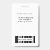 Persoonlijk Medisch Personeel Logo Pasfoto ID Badg Badge (Achterkant)