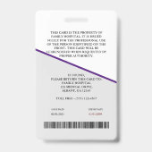 Persoonlijk medisch personeelsidentificatiebadge + badge (Achterkant)