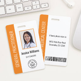 Persoonlijk medisch personeelslogo & foto-ID Badge