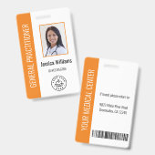 Persoonlijk medisch personeelslogo & foto-ID Badge (Voor- en achterkant)
