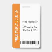 Persoonlijk medisch personeelslogo & foto-ID Badge (Achterkant)