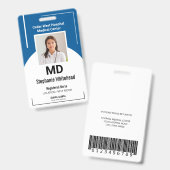 Persoonlijk Medisch werknemer Foto ID Royal Blue Badge (Voor- en achterkant)