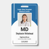 Persoonlijk Medisch werknemer Foto ID Royal Blue Badge (Voorzijde)