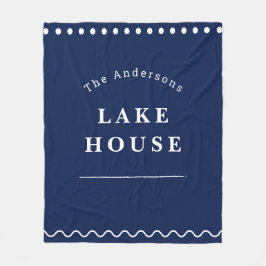 Persoonlijk meerhuis navyblauw fleece deken