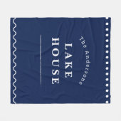 Persoonlijk meerhuis navyblauw fleece deken (Voorkant (Horizontaal))