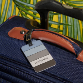Persoonlijk meerkleurig blok strepen kunstpatroon bagagelabel