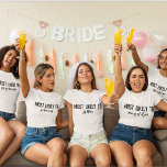 Persoonlijk meest waarschijnlijk bachelorette-fees t-shirt<br><div class="desc">Zoek je een grappige en unieke manier om je liefde voor je aanstaande bruid te tonen? Bekijk dan onze persoonlijke Most Likely To bachelorette party shirts! Deze shirts zijn perfect voor elk meisje dat haar grote dag plant. Niet alleen zijn ze hilarisch, maar ze zijn ook gemaakt van hoogwaardige materialen...</div>