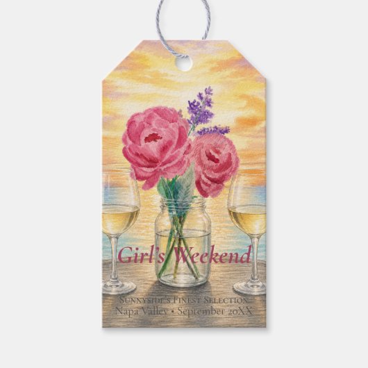 Persoonlijk Meidenavond Waterkleur Welkom Cadeaulabel (Voorkant)