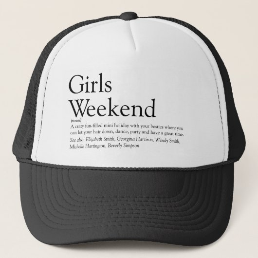 Persoonlijk Meidenavondje Definitie Trucker Pet (Voorkant)