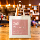 Persoonlijk Meidenweekend Definitie Stof Roze Tote Bag