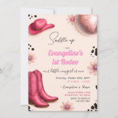 Persoonlijk Meisje 1e Rodeo Verjaardag Uitnodiging (Voorkant)