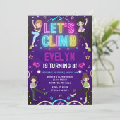Persoonlijk Meisje Rock Klimmen Verjaardag uitnodi Kaart (Staand voorkant)