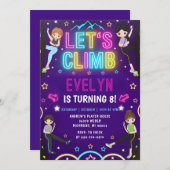Persoonlijk Meisje Rock Klimmen Verjaardag uitnodi Kaart (Voorkant / Achterkant)