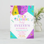 Persoonlijk Meisje Rock Klimmen Verjaardag uitnodi Kaart (Staand voorkant)