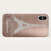 Persoonlijk meisje Roos Gold Diamond Sparkle Paris Case-Mate iPhone Case (Achterkant (horizontaal))