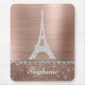 Persoonlijk meisje Roos Gold Diamond Sparkle Paris Muismat (Voorkant)