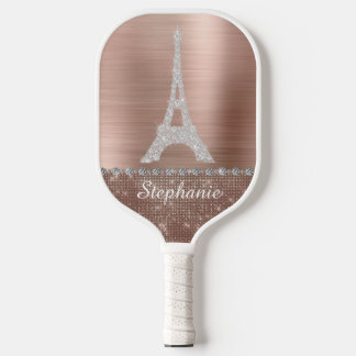 Persoonlijk meisje Roos Gold Diamond Sparkle Paris Pickleball Paddle