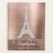 Persoonlijk meisje Roos Gold Diamond Sparkle Paris Planner (Voorkant)