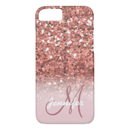 Persoonlijk meisje Roos Gold Glitter Sparkles iPhone 8/7 Hoesje