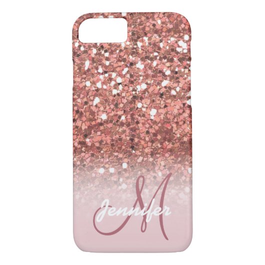 Persoonlijk meisje Roos Gold Glitter Sparkles Case-Mate iPhone Case (Achterkant)