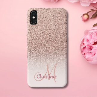 Persoonlijk meisje Roos Gold Glitter Sparkles Case-Mate iPhone Case