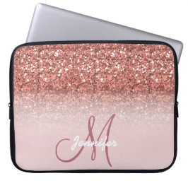 Persoonlijk meisje Roos Gold Glitter Sparkles Laptop Sleeve