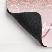 Persoonlijk meisje Roos Gold Glitter Sparkles Muismat (Hoek)