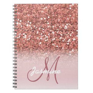 Persoonlijk meisje Roos Gold Glitter Sparkles Notitieboek