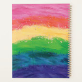 Persoonlijk meisjes glitters regenboog schrift planner (Achterkant)