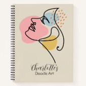 Persoonlijk meisjesachtig beige abstract kunst sch notitieboek (Voorkant)