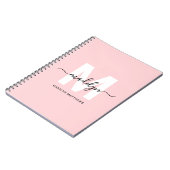 Persoonlijk Meisjesachtig Roze Monogram Notitieboek (Linkerzijde)