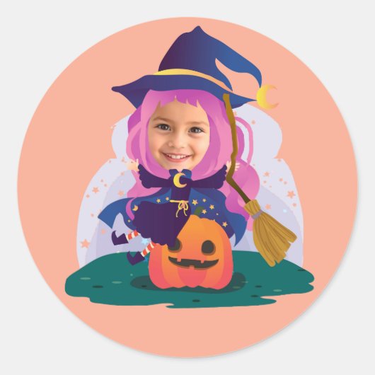 Persoonlijk Meisjesgezicht Ronde Sticker (Voorkant)