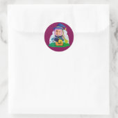 Persoonlijk Meisjesgezicht Ronde Sticker (Tas)