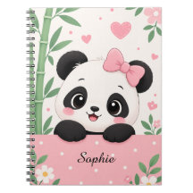 Persoonlijk meisjesnaam Panda-notitieboek