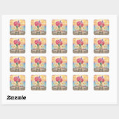 Persoonlijk Meisjesweekend bij Zonsondergang Vierkante Sticker (Vel)