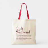 Persoonlijk meisjesweekend definitie bordeauxrood tote bag (Achterkant)